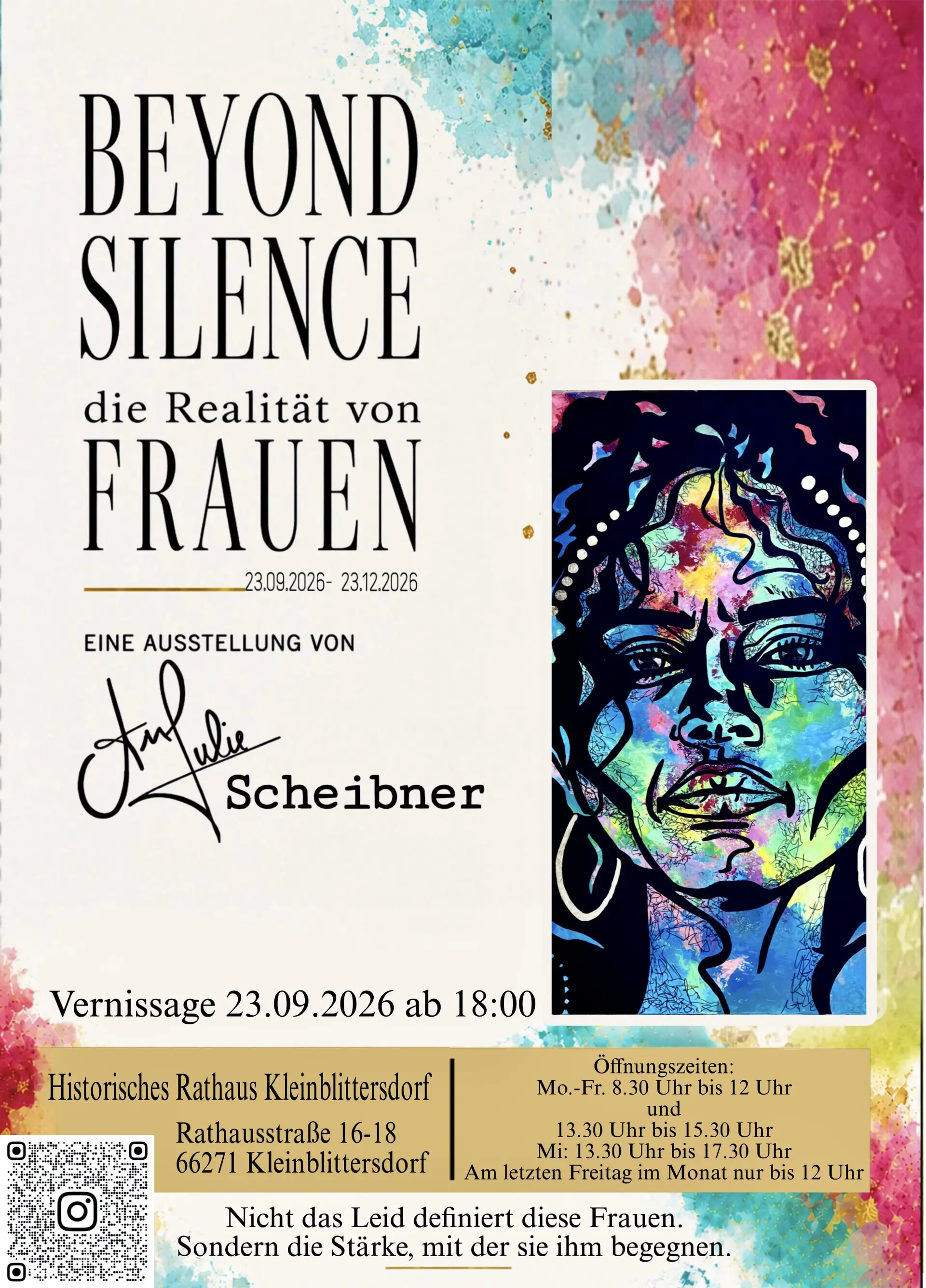 „Beyond Silence – Die Realität von Frauen“ im Historischen Rathaus Kleinblittersdorf